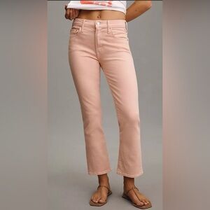 MOTHER
The Insider Hover High Rise Straight Jeans in Peach Parfait